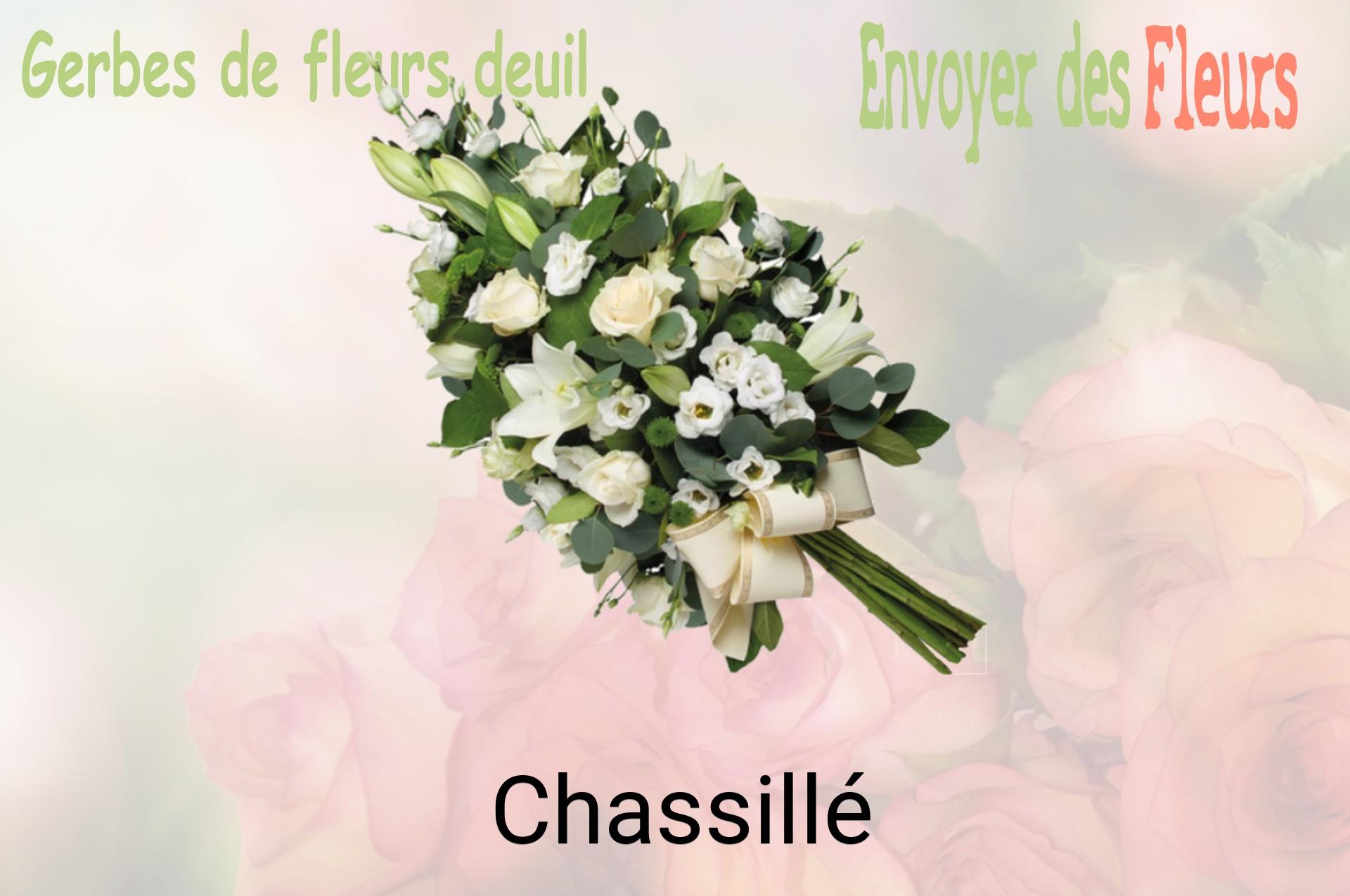 Gerbe de fleurs de deuil livrée à Chassillé